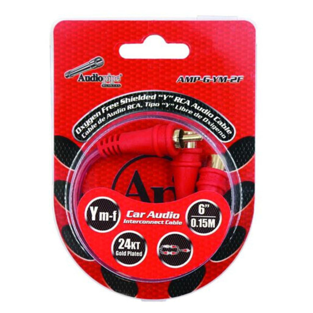 Audiopipe Ampgym2F RCA Splitter 1M-2F Clear Installer Series