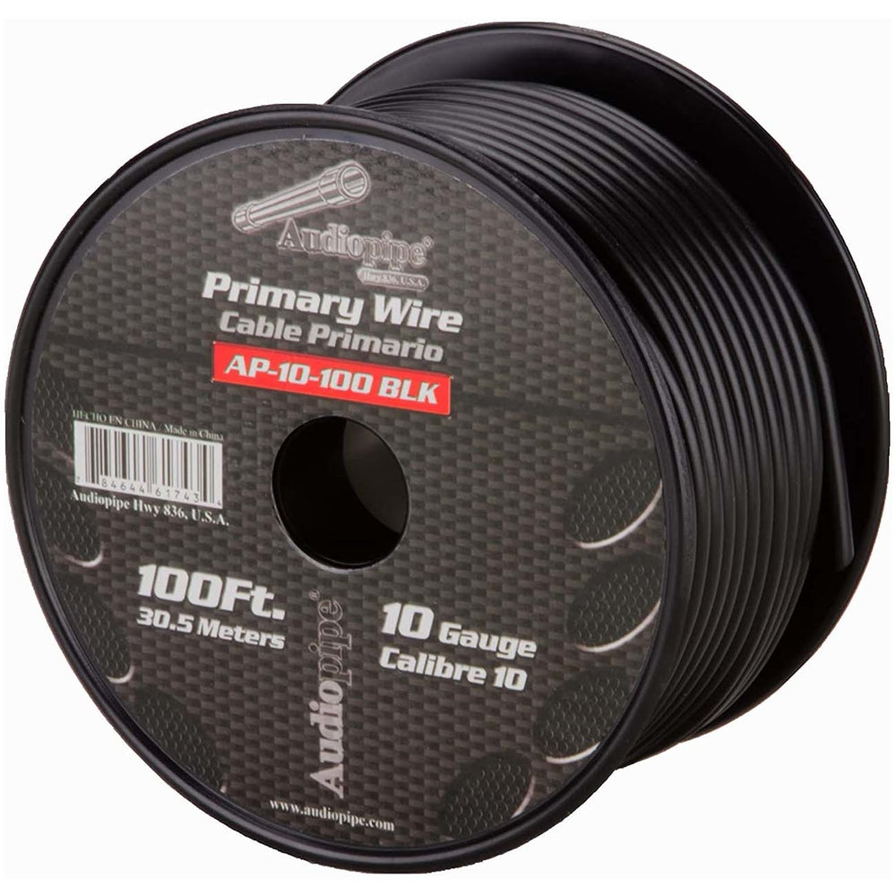 Audiopipe AP-10-100 Black 10 Gauge Primary Wire - 100Ft Image 1