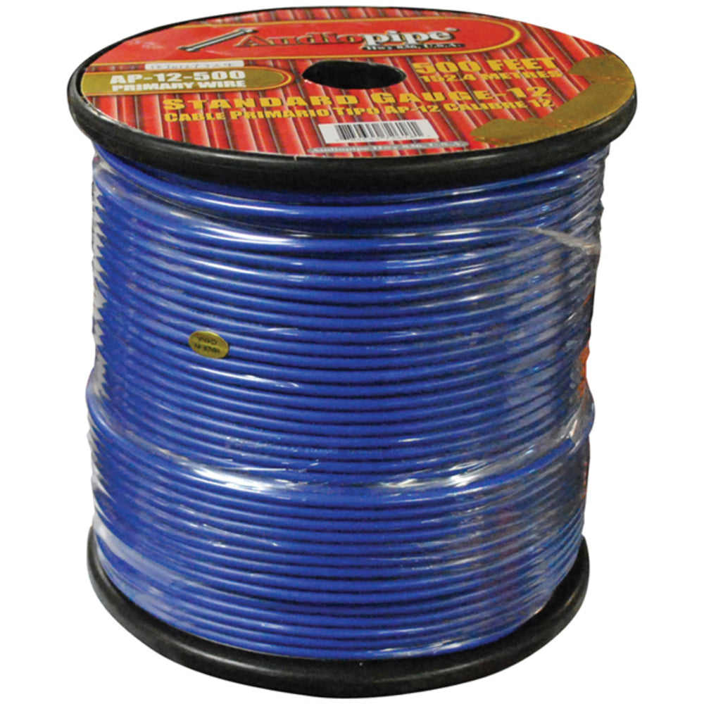 Audiopipe AP12500BL 12 Gauge Blue Primary Wire - 500Ft Image 1