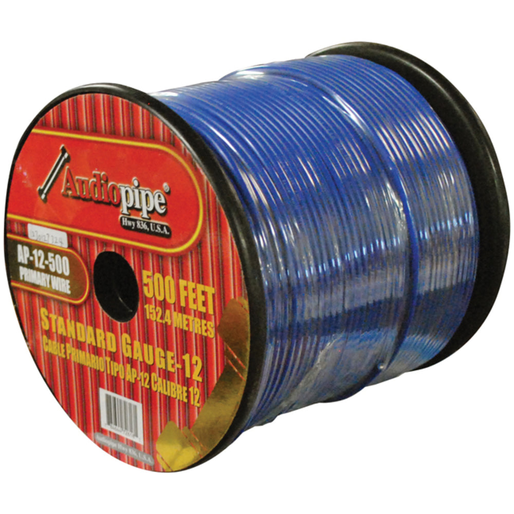 Audiopipe AP12500BL 12 Gauge Blue Primary Wire - 500Ft