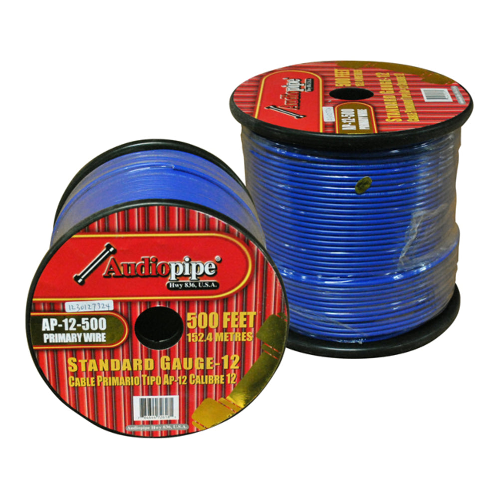 Audiopipe AP12500BL 12 Gauge Blue Primary Wire - 500Ft