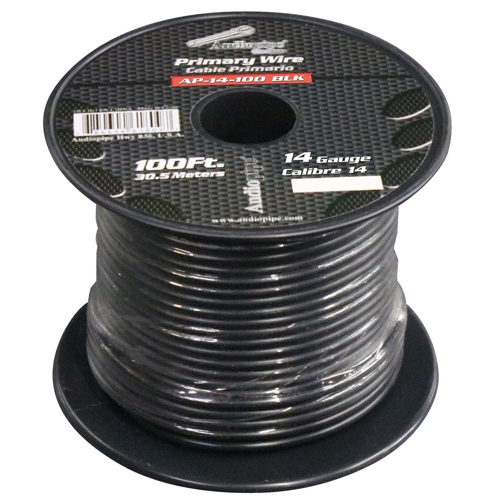 Audiopipe AP14100BK 14 Gauge Primary Wire - 100ft Black Image 1