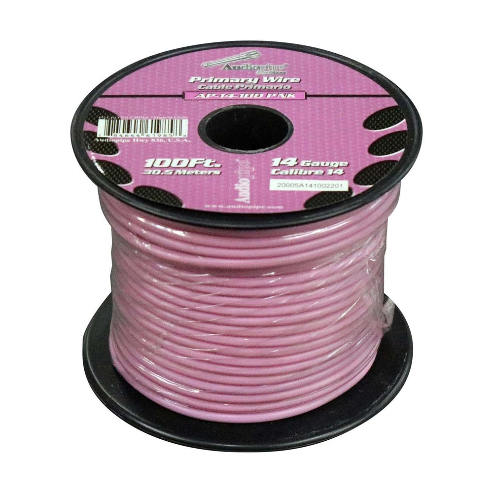 Audiopipe AP14100PK 14 Gauge Primary Wire - 100Ft Pink Image 1