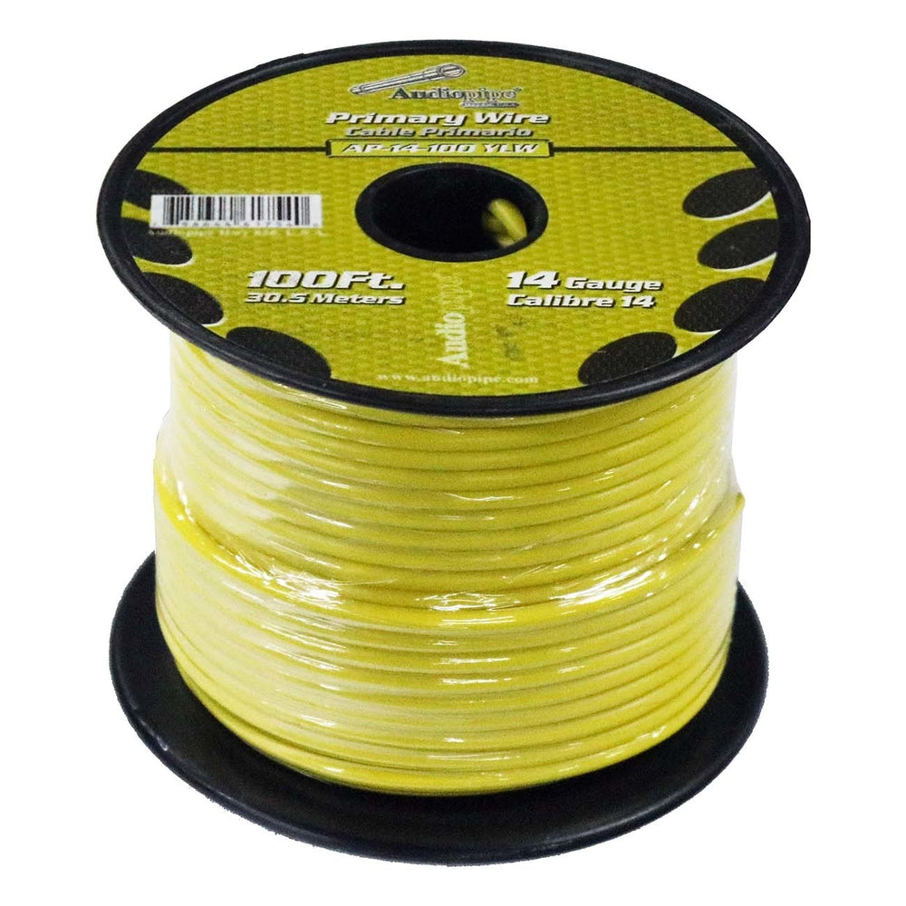 Audiopipe AP14100YW 14GA 100ft Primary Wire - Yellow Image 1