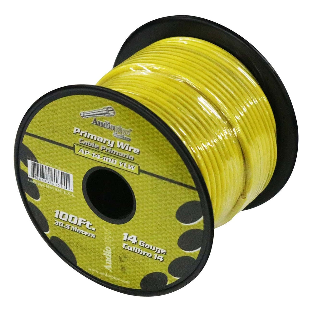 Audiopipe AP14100YW 14GA 100ft Primary Wire - Yellow