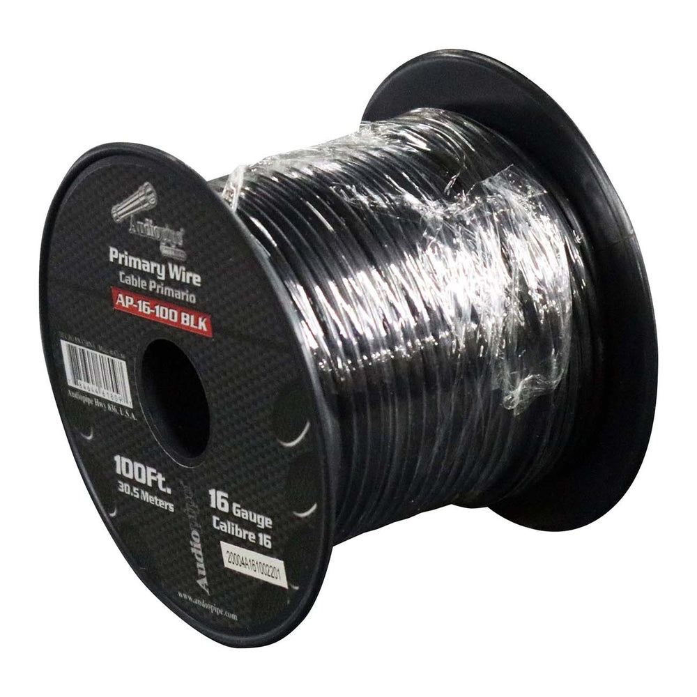 Audiopipe AP-16-100 BLK 16 Gauge 100Ft Primary Wire - Black