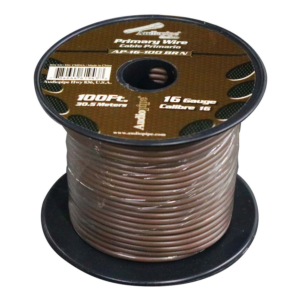 Audiopipe AP16100Br 16 Gauge 100ft Primary Wire - Brown Image 1