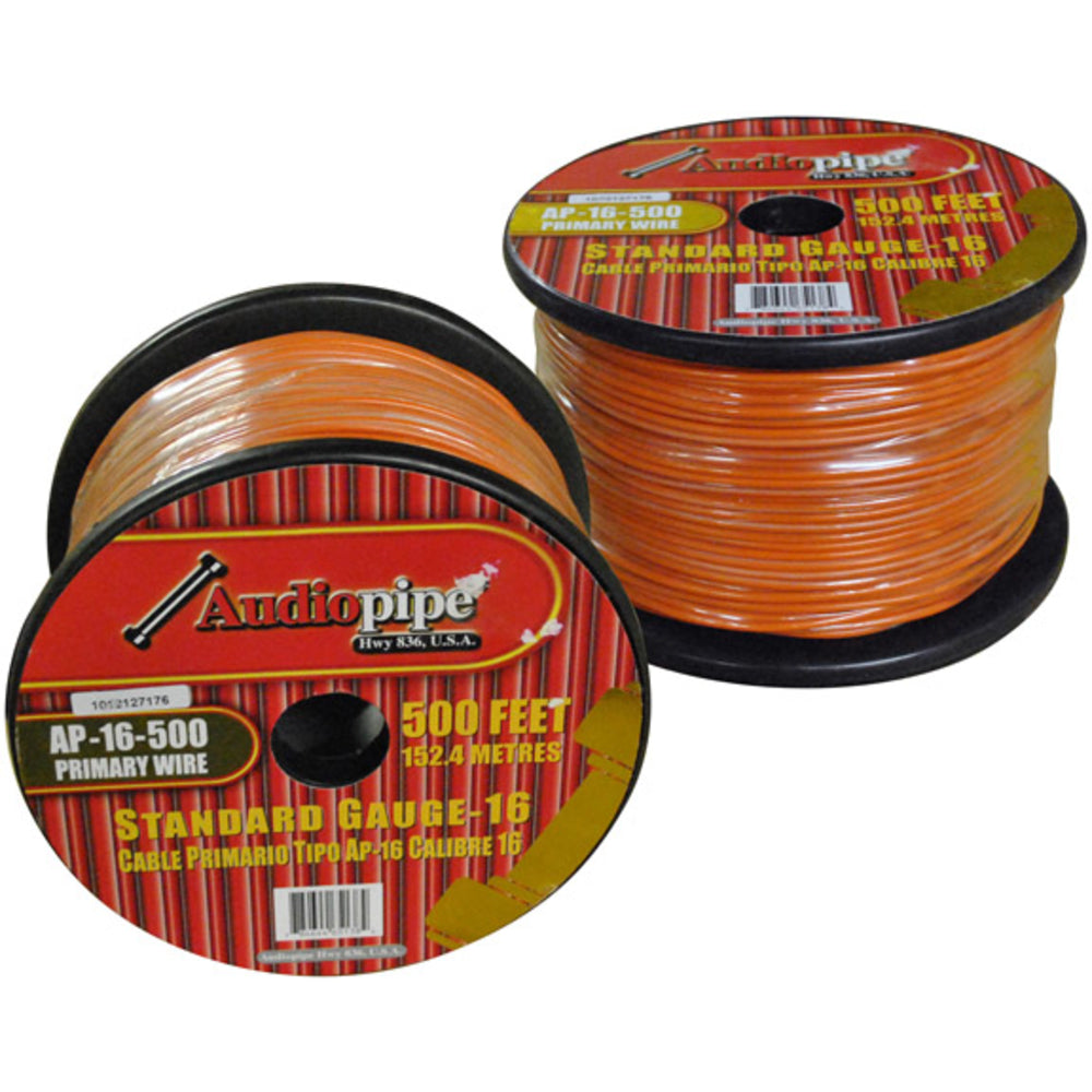 Audiopipe AP16500Or 16 Gauge 500Ft Primary Wire - Orange Image 1