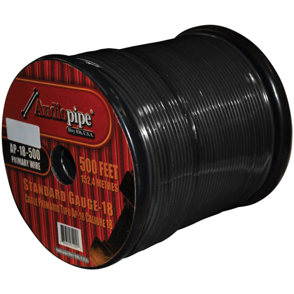 Nippon AP18500BK Remote Wire 18Ga 500 Black - Audiopipe Image 1
