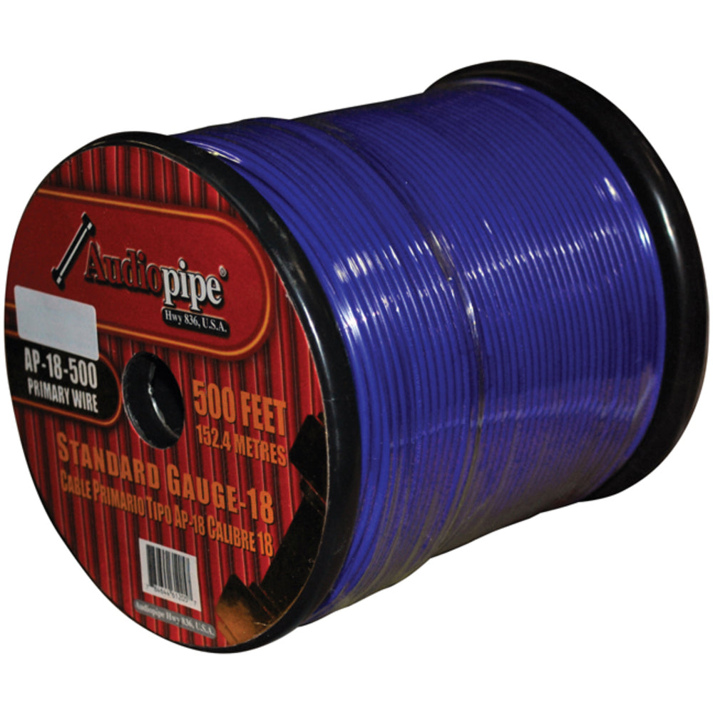 Audiopipe AP18500BL PW18 18GA Wire 500' Blue Image 1