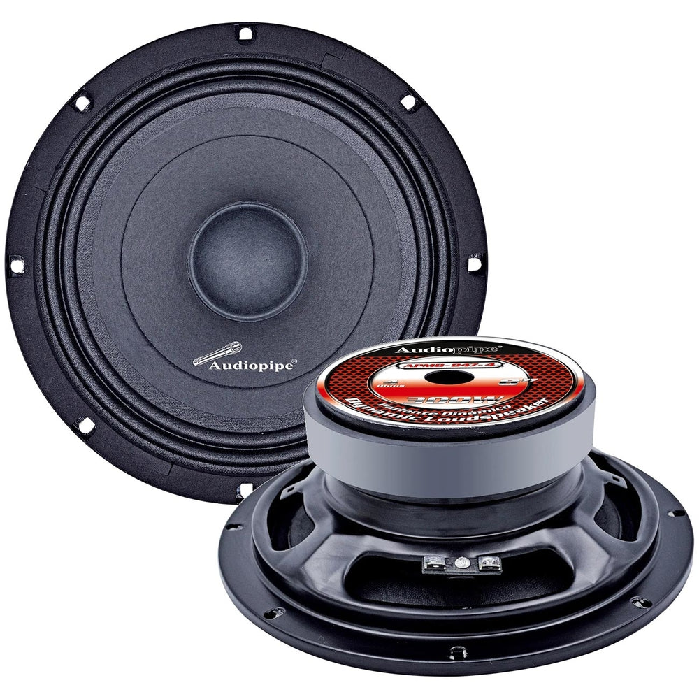 Audiopipe APMB-847-4 8" Mid-Range Loud Speaker 300W Max - Pair Image 1