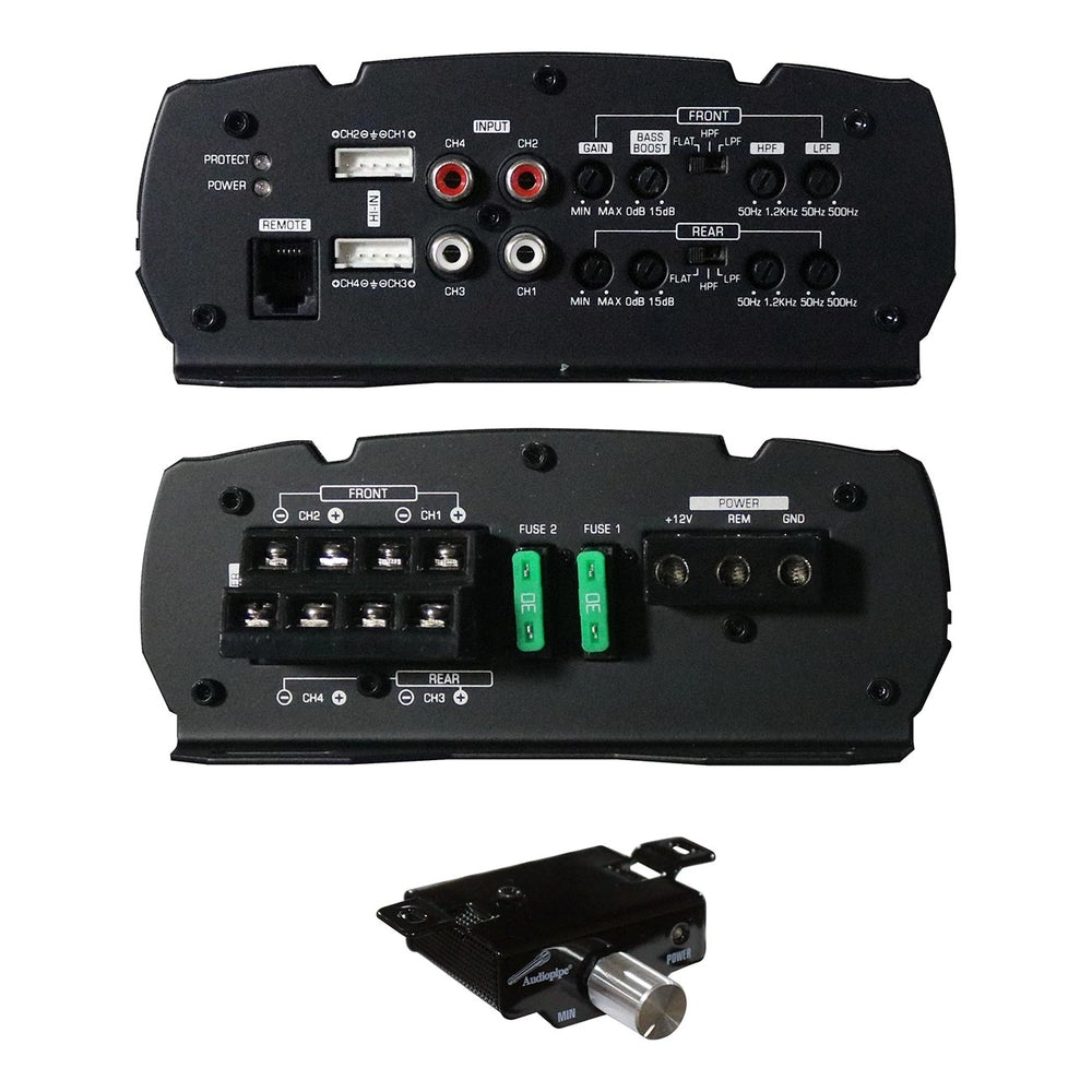 Audiopipe APMQ-4095 1300W Mini 4-Channel A/B Amplifier