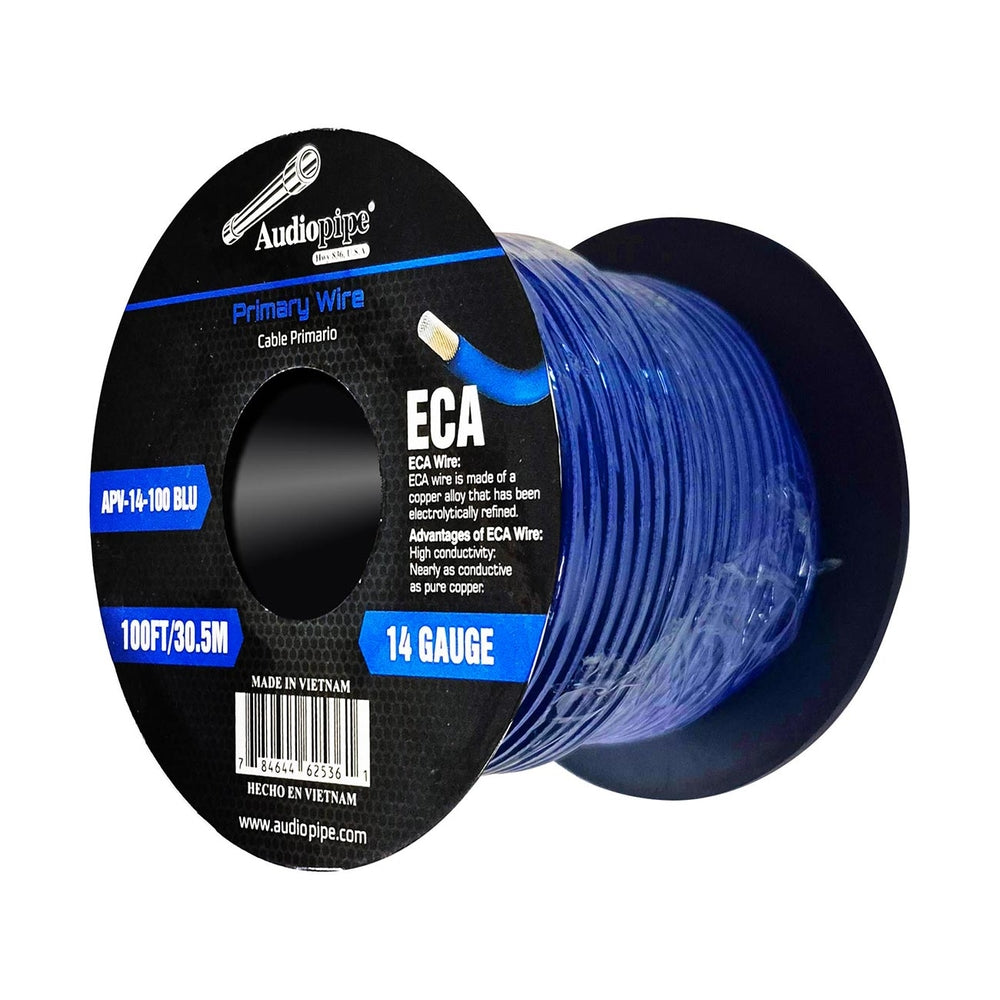 Audiopipe APV-14-100BLU 14-Gauge 100ft Blue Primary Wire Spool Image 1