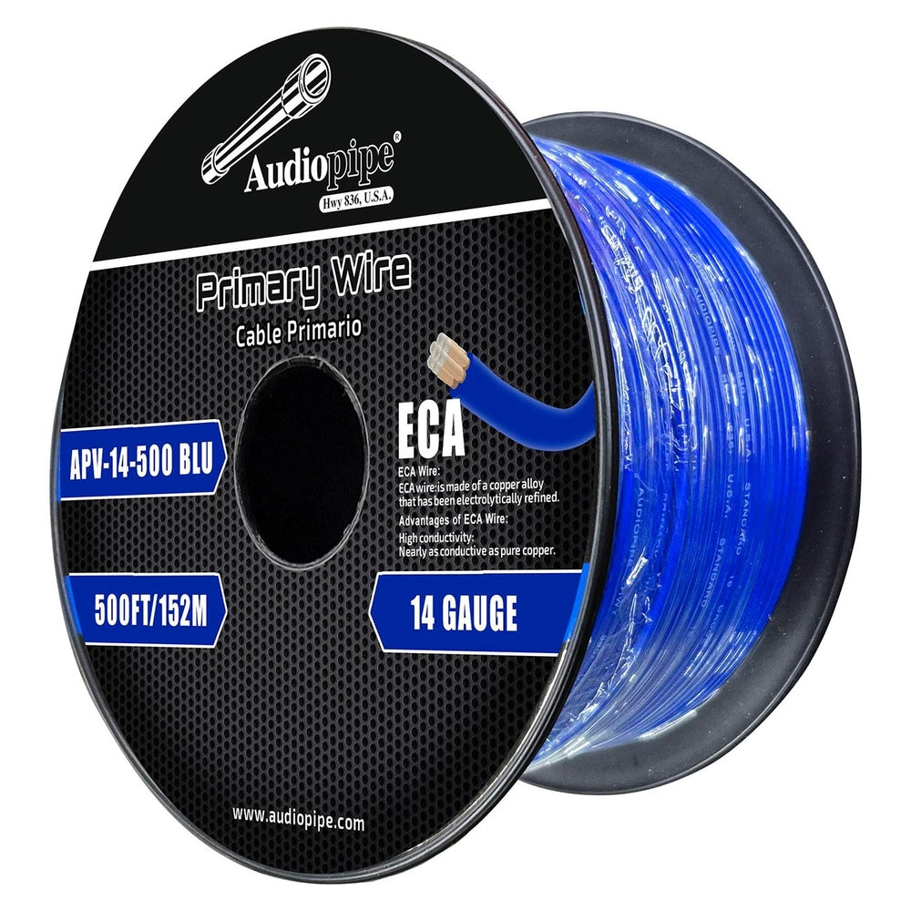 Audiopipe APV-14-500BLU 14 Gauge 500' Flexible ECA Primary Cable Blue Image 1