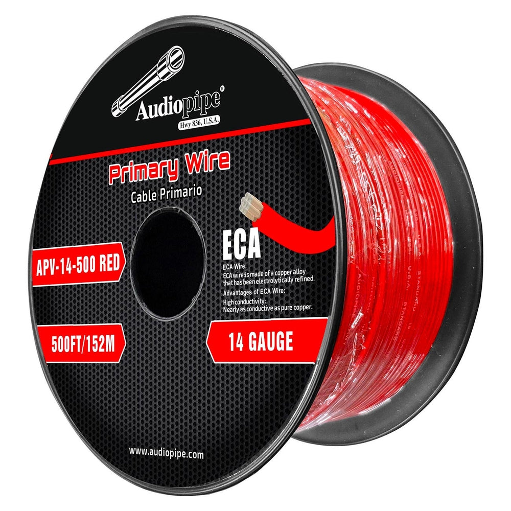 Audiopipe APV-14-500RED Flexible ECA Primary Cable 14 Gauge 500' Red Image 1