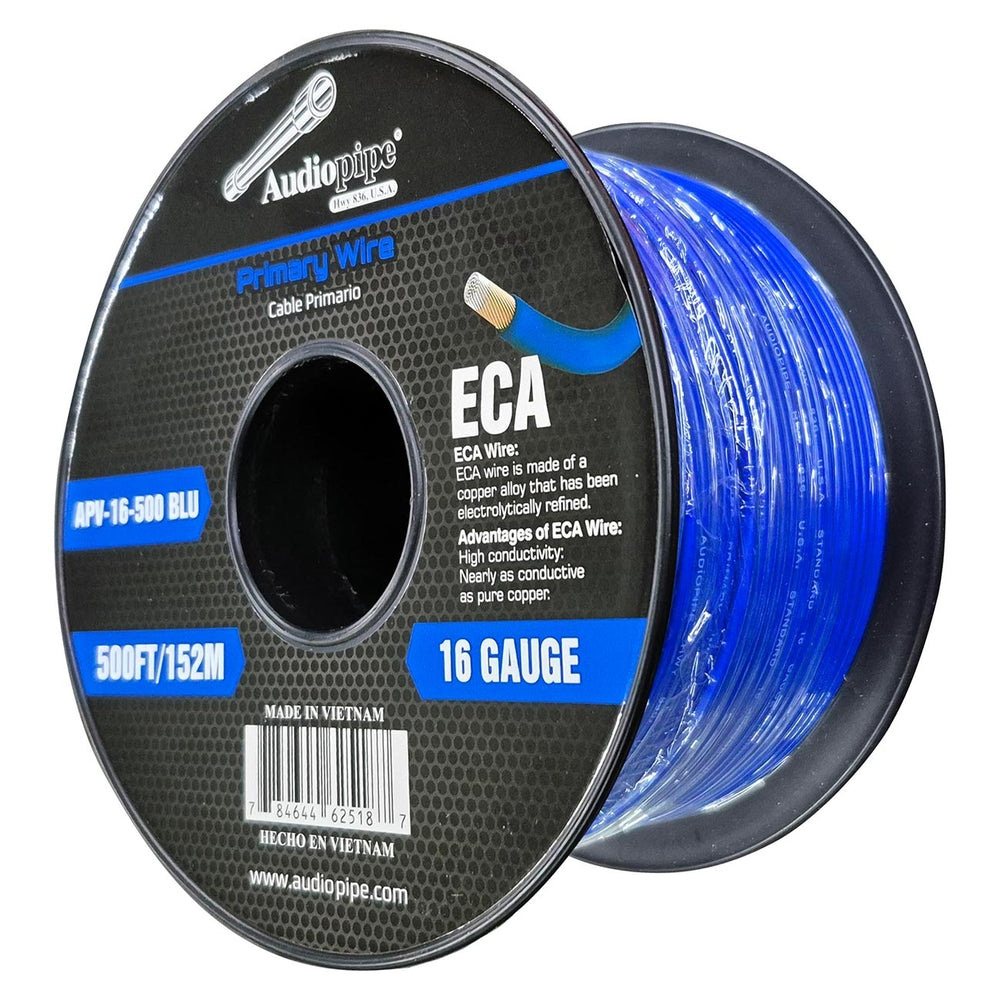 Audiopipe APV16500BLU 16 Gauge 500ft Blue Flexible ECA Primary Cable Image 1