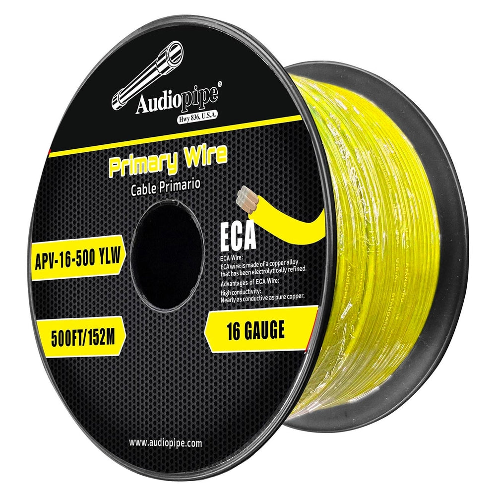Audiopipe APV-16-500Ylw Flexible ECA Primary Cable 16 Gauge 500' Yellow Image 1