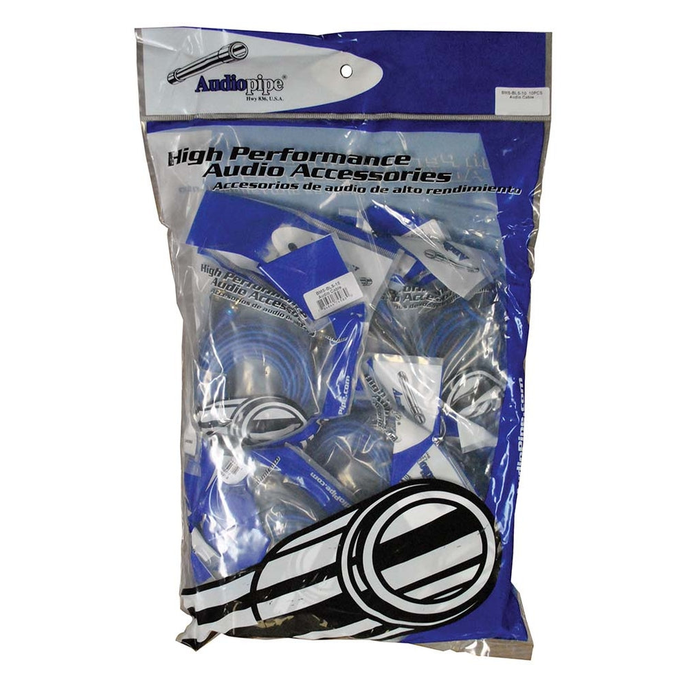 Audiopipe BMS-BLS-10 10' RCA Cable - Superflex, 10Pcs Bag Image 1