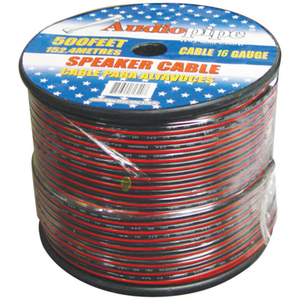 Nippon Cable16Black Speaker Cable 16 Ga. 1000' Audiopipe; Red Black Image 1
