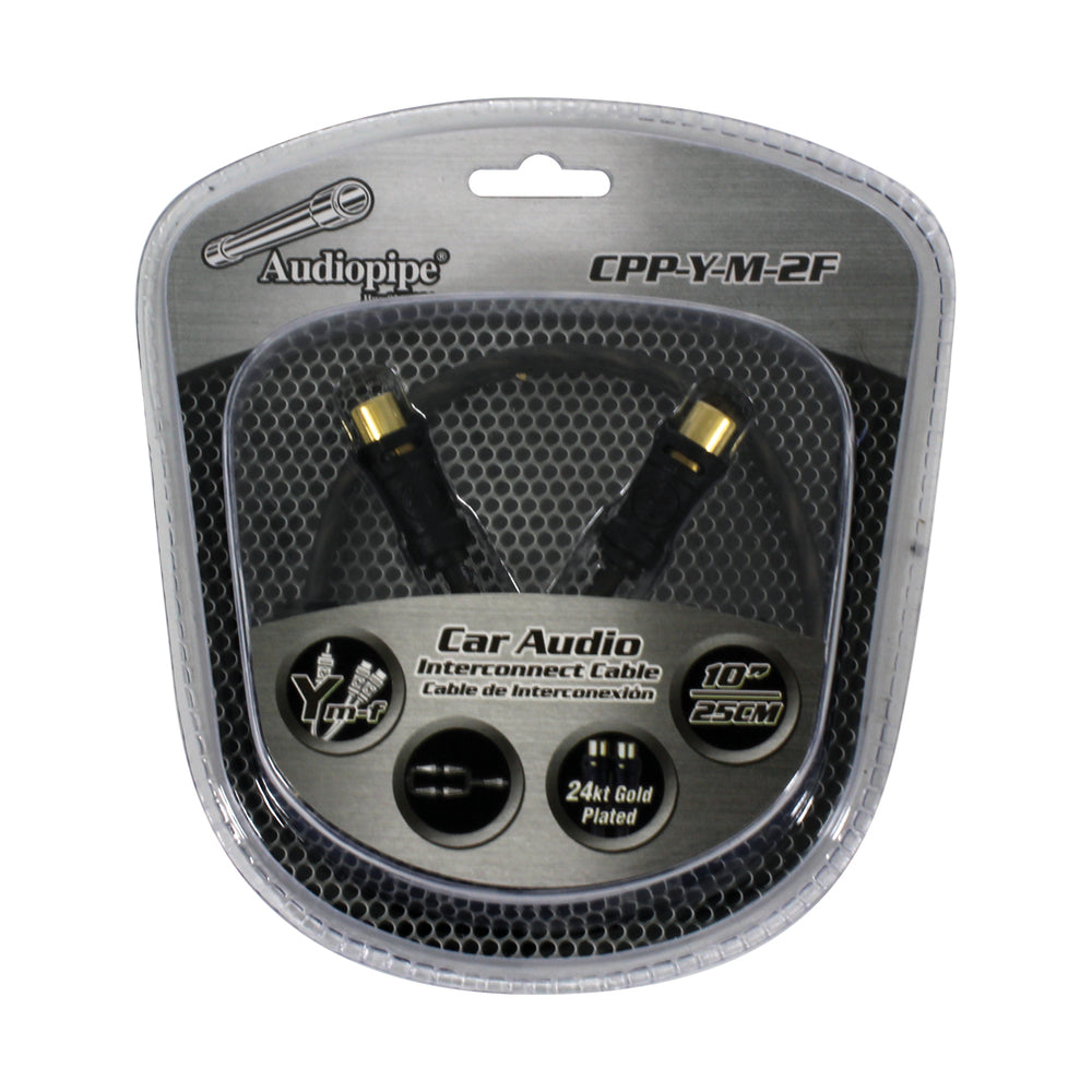 Audiopipe CPP-Y-M-2F 24Kt Gold Plated Interconnect Cable 1 Male to 2 Female Image 1