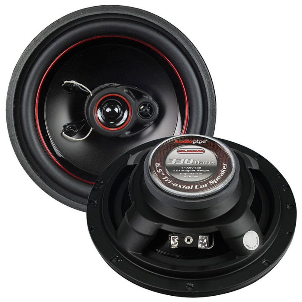 Audiopipe Csl-1623Ar Redline 6.5" 3 Way 5 Oz Magnet Car Speaker Slim Style Pair Image 1