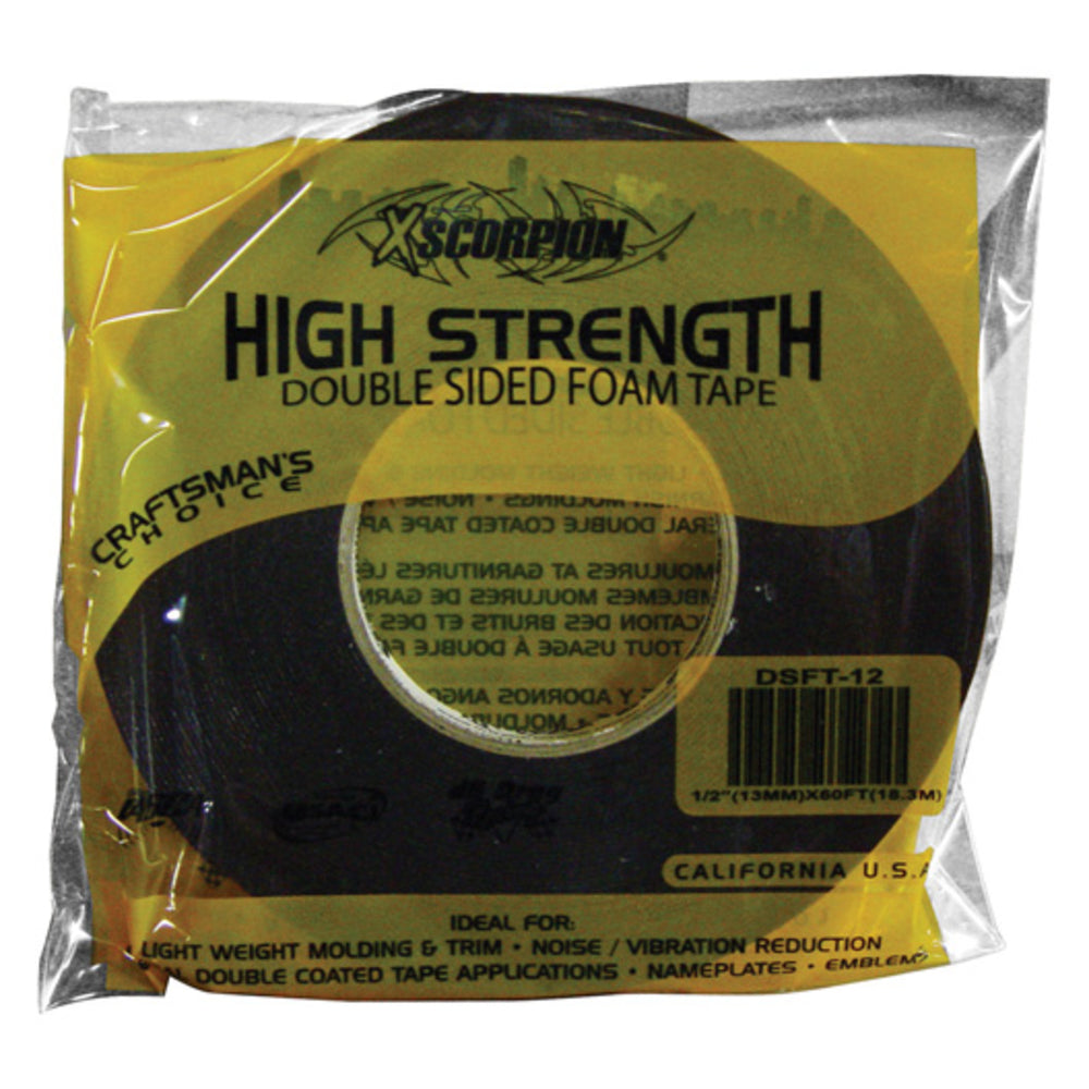 Xscorpion DSFT12 Double Side Foam Tape 1/2"x60ft Image 1