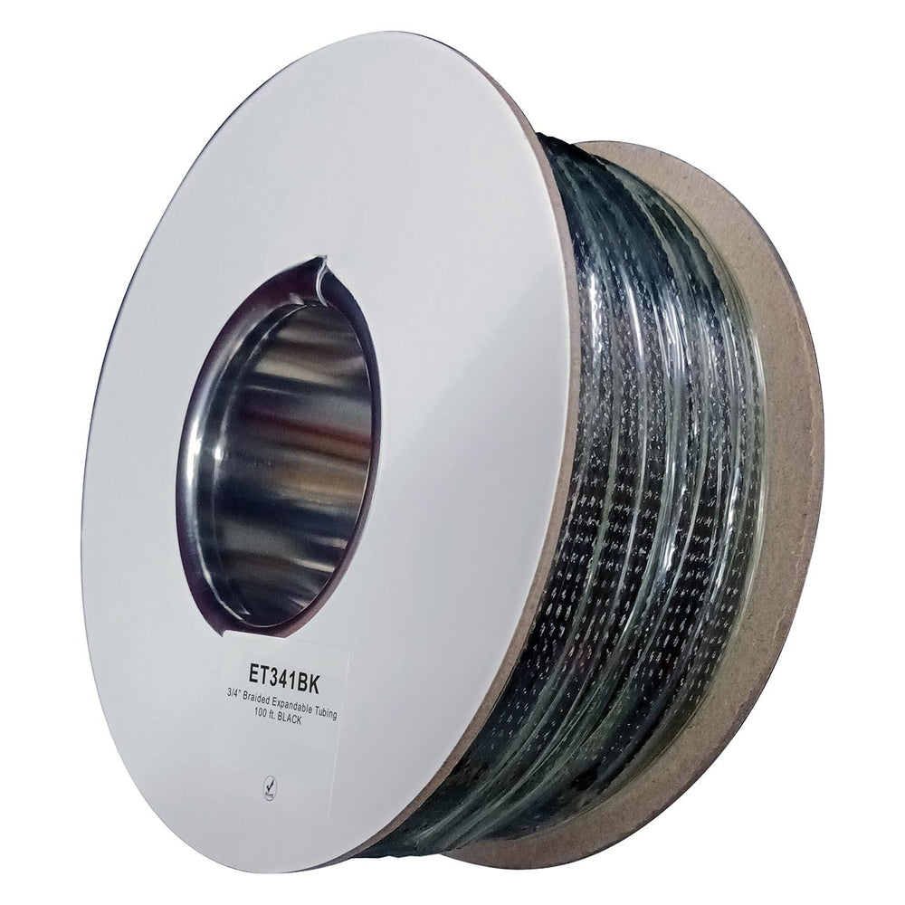 Xscorpion ET34.1BK Expandable Braided Sleeve Black 3/4" 100ft Image 1