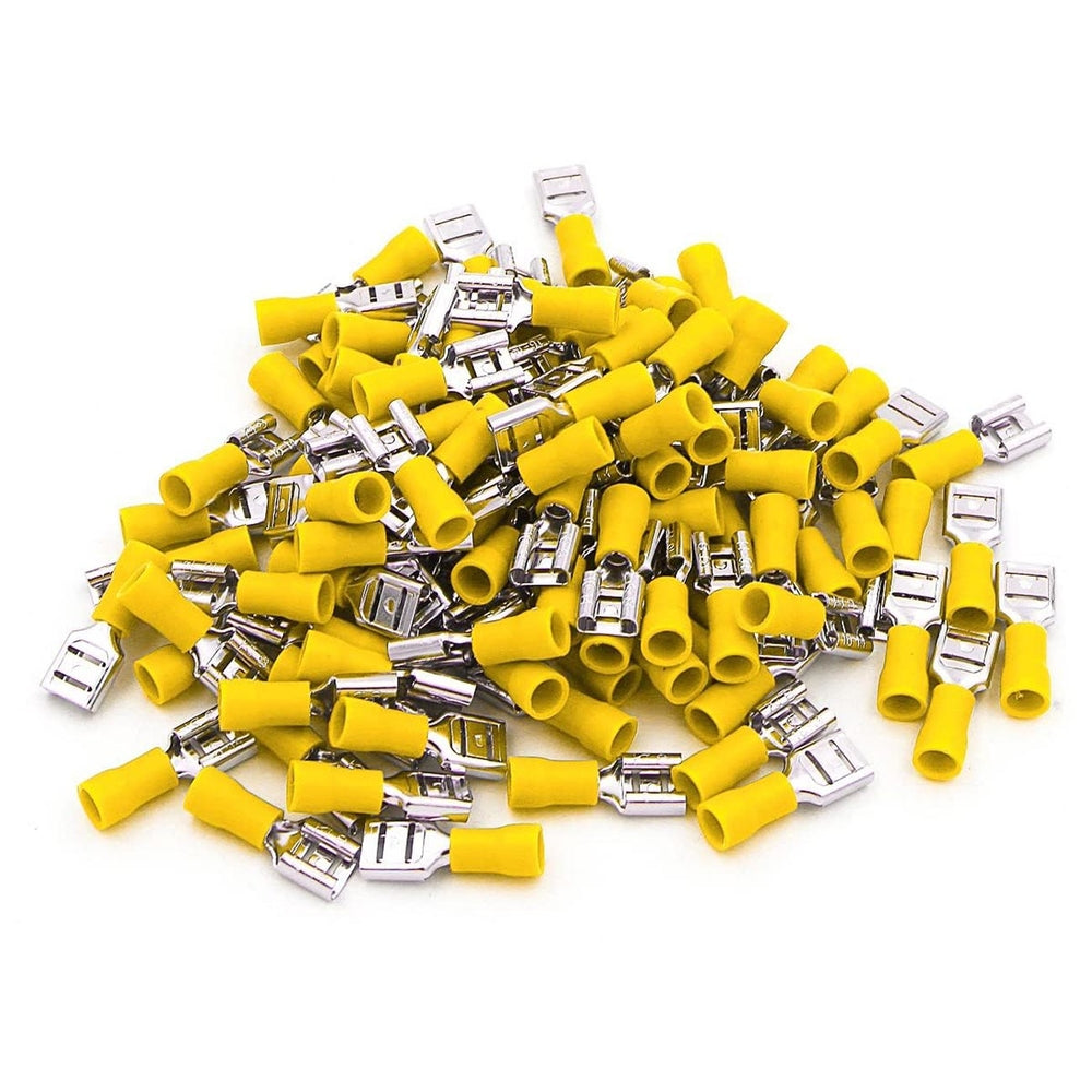 Xscorpion Fd250Y Quick Disconnect 10-12 Ga. 100 Pcs; Yellow; Female; Image 1