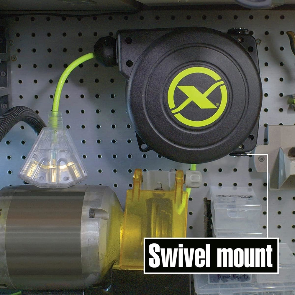 Flexzilla FZ8160253 Retractable Extension Cord Reel 25' Triple Tap Indoor Outlet