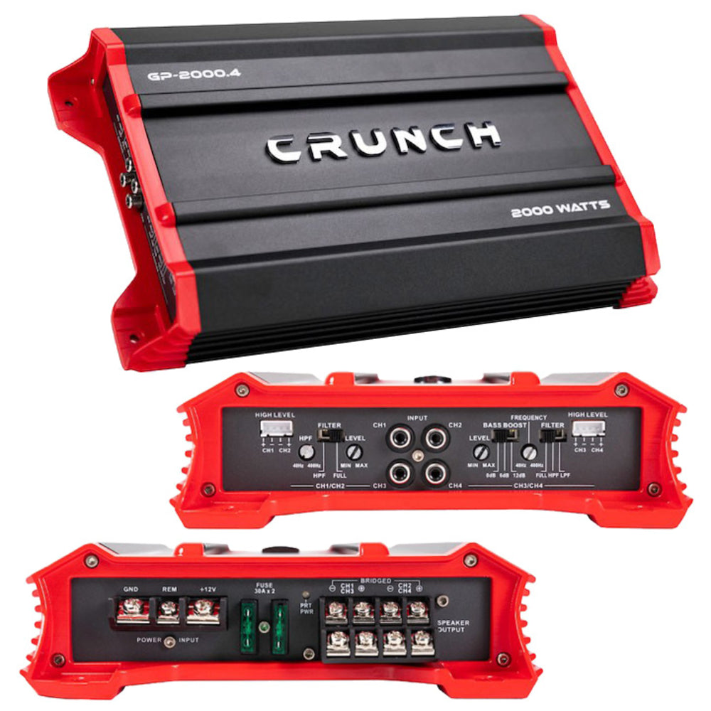 Crunch Gp-2000.4 Ground Pounder 4 X 250 @ Ohms 500 2 1000 Watts Bridged Image 1