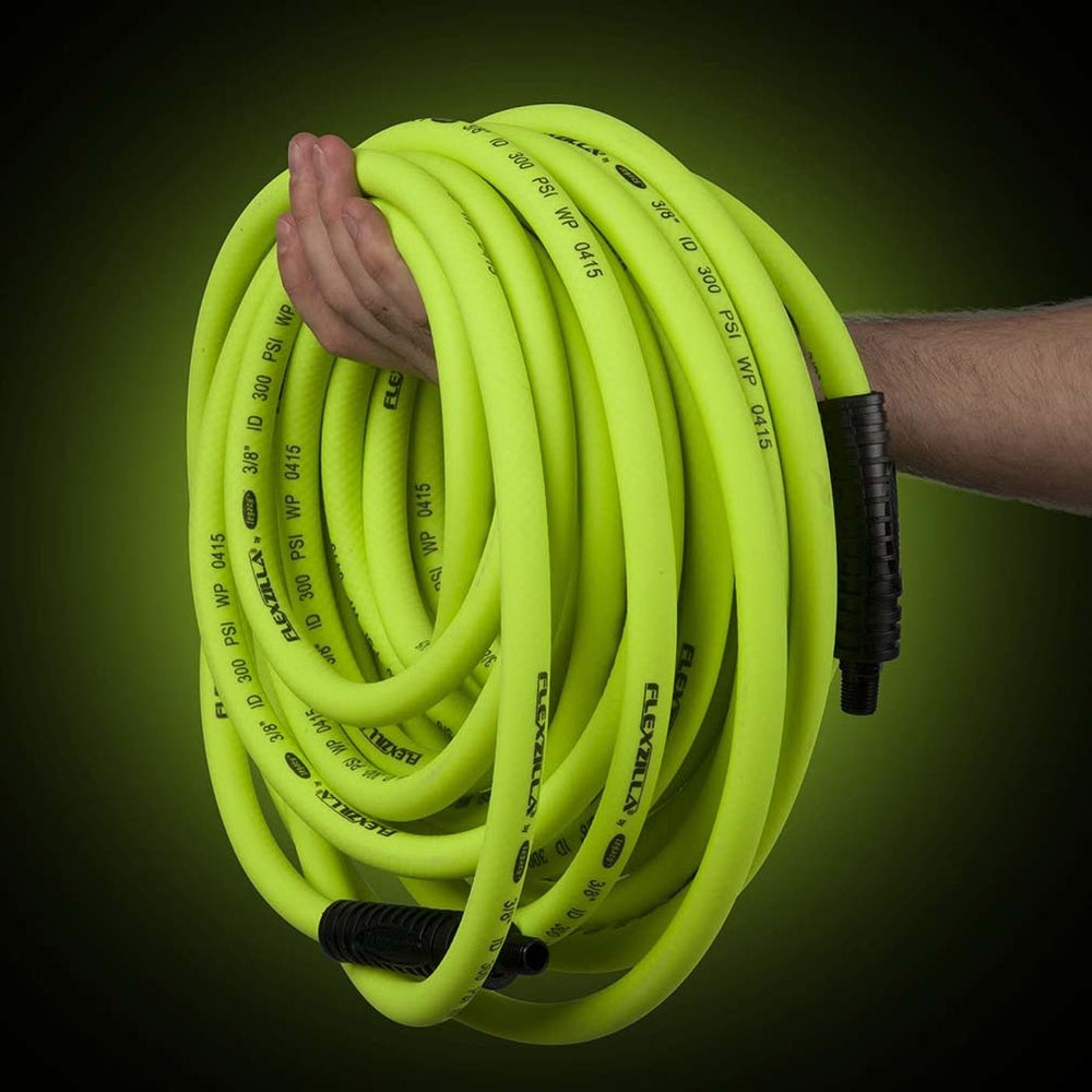 Flexzilla HFZ1225YW3 Air Hose 1/2" x 25' with 3/8" MNPT Fittings