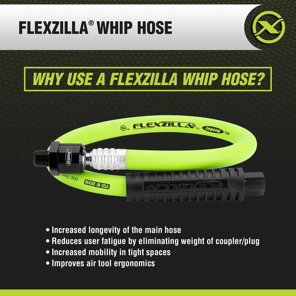 Flexzilla Hfz3802Yw2B 3/8" X 2'' Whip Hose Ball Swivel