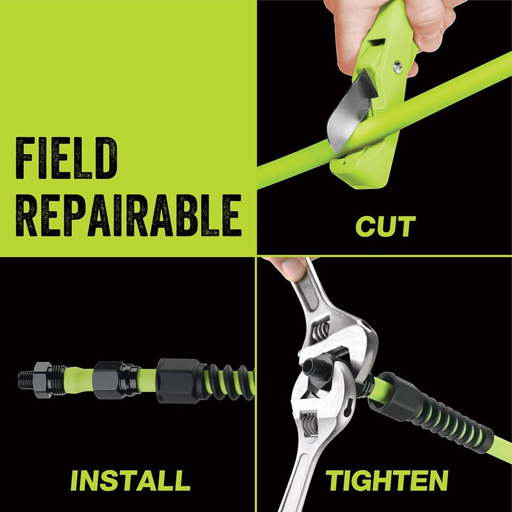 Flexzilla HFZP38100YW2 Pro Air Hose 3/8" x 100' Lightweight & Field Repairable