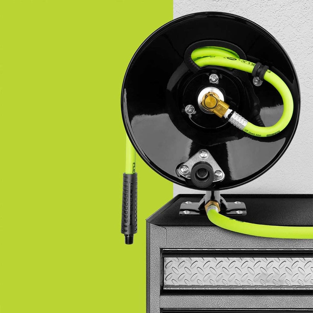 Flexzilla L8650FZ Air Hose Reel 3/8" x 50ft - Heavy Duty Open Face