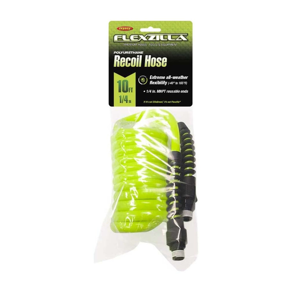 Flexzilla LP1410AFZ Polyurethane Recoil Hose 1/4in x 10ft MNPT Fittings