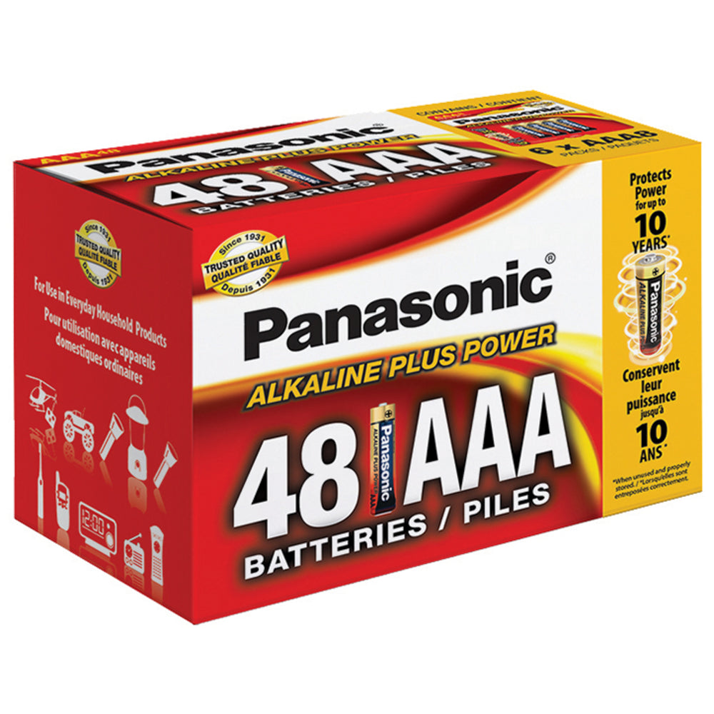 Panasonic Lr03Pa48Pc Alkaline Size "Aaa" Plus Power 48-Pack Blister Box Image 1