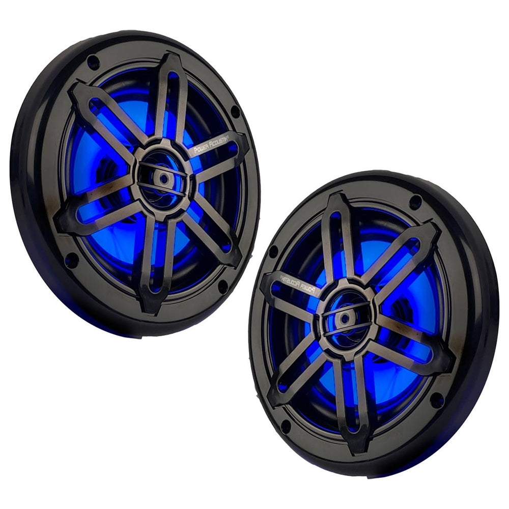 Power Acoustik MFL-65WB Marine 6.5" 2-Way Speakers with Blue LED Image 1