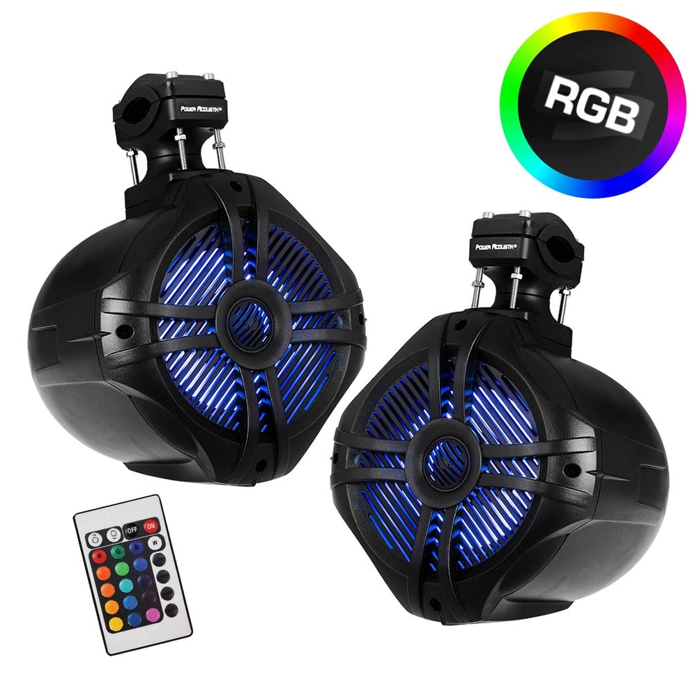 Power Acoustik MWT-65BL 6.5" Marine Wakeboard Speakers with RGB LED Image 1