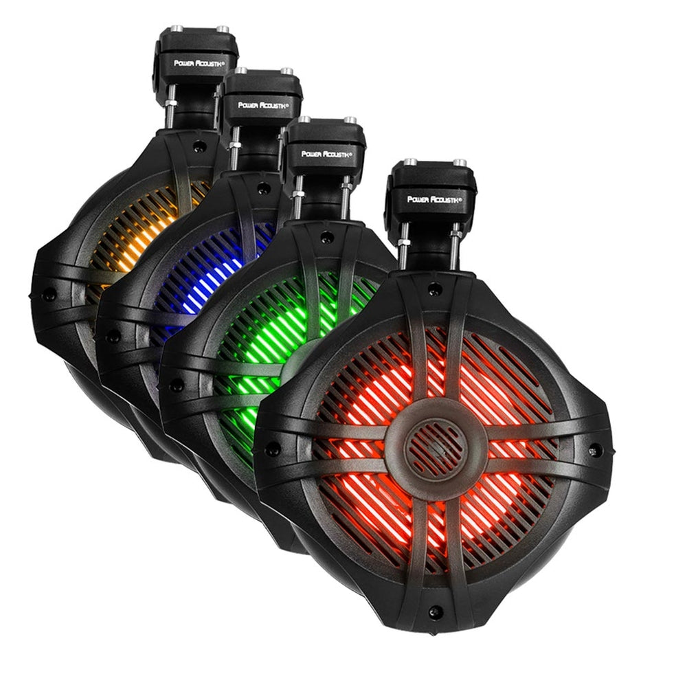 Power Acoustik MWT-65BL 6.5" Marine Wakeboard Speakers with RGB LED