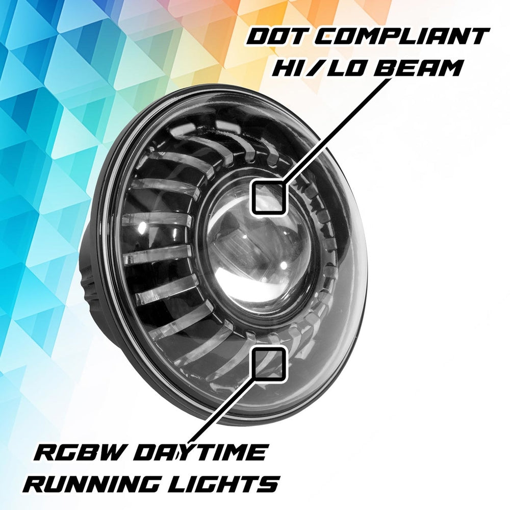 Xkglow MX-7in-JP-Kit-JL RGBW Jeep Headlight Kit - 2 Headlights