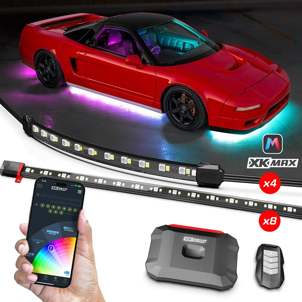 Xk Glow MX-CAR-ADV XKMAX RGBW 12Pc Car Underglow and Interior Kit Image 1