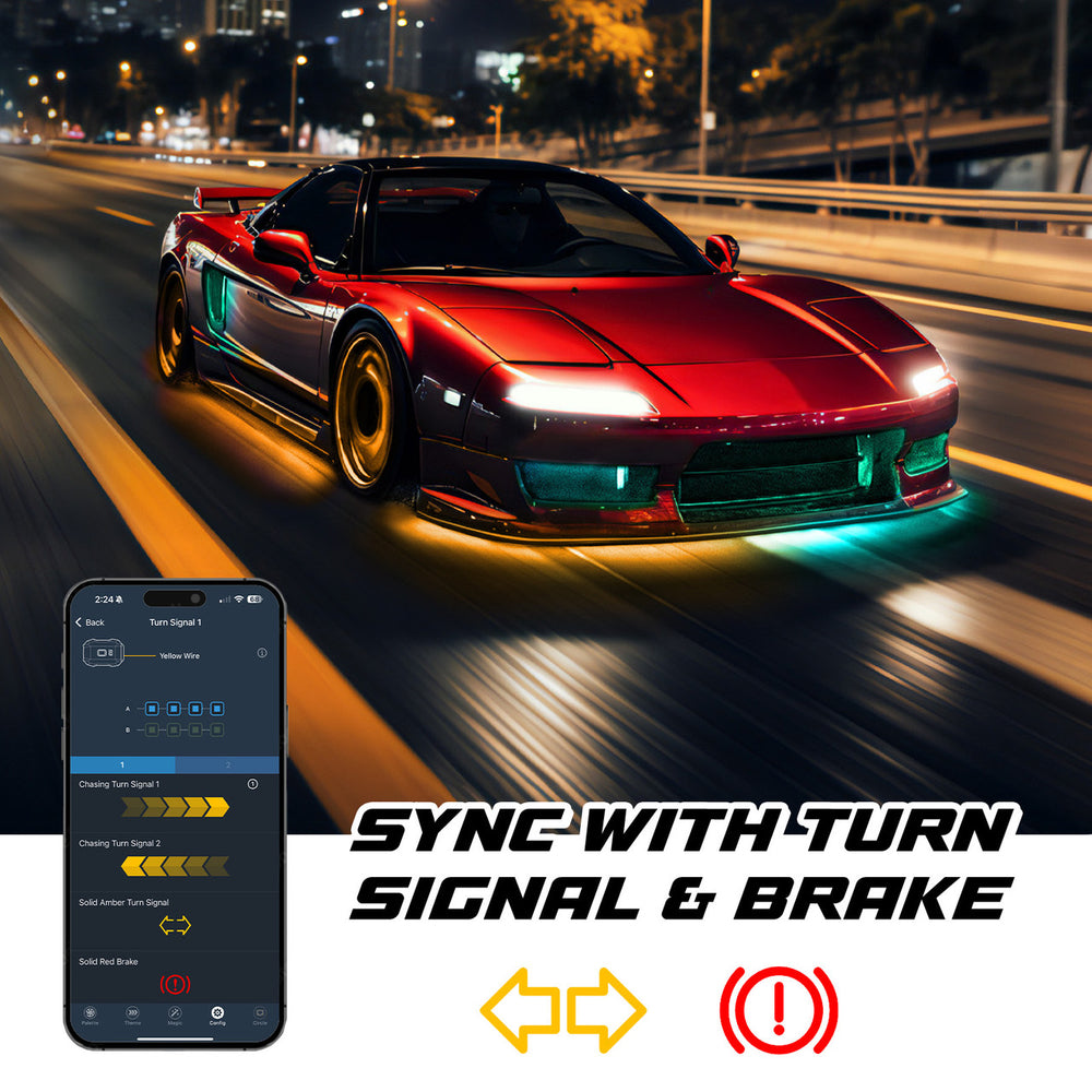 XK Glow MX-CAR-PRO XKMAX RGBW 16pc Addressable Car Underglow & Interior Wheel