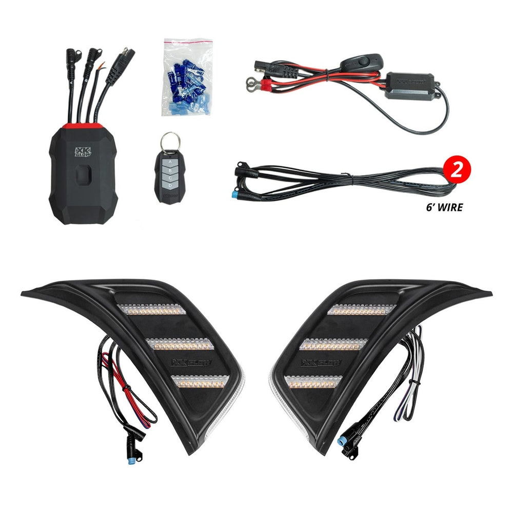 Xk Glow MX-Vent-RGB-Kit Fender Vent Light RGB+Amber Turn - Jeep