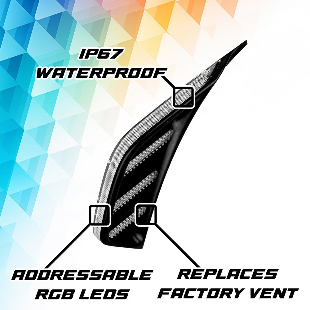 Xk Glow MX-Vent-RGB-Kit Fender Vent Light RGB+Amber Turn - Jeep