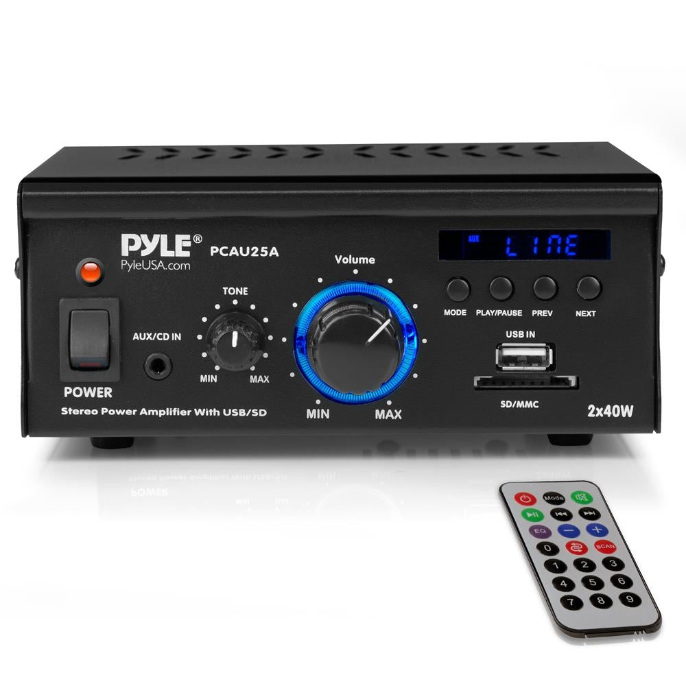 Pyle Pcau25A Mini 2Ch Amplifier Usb Image 1