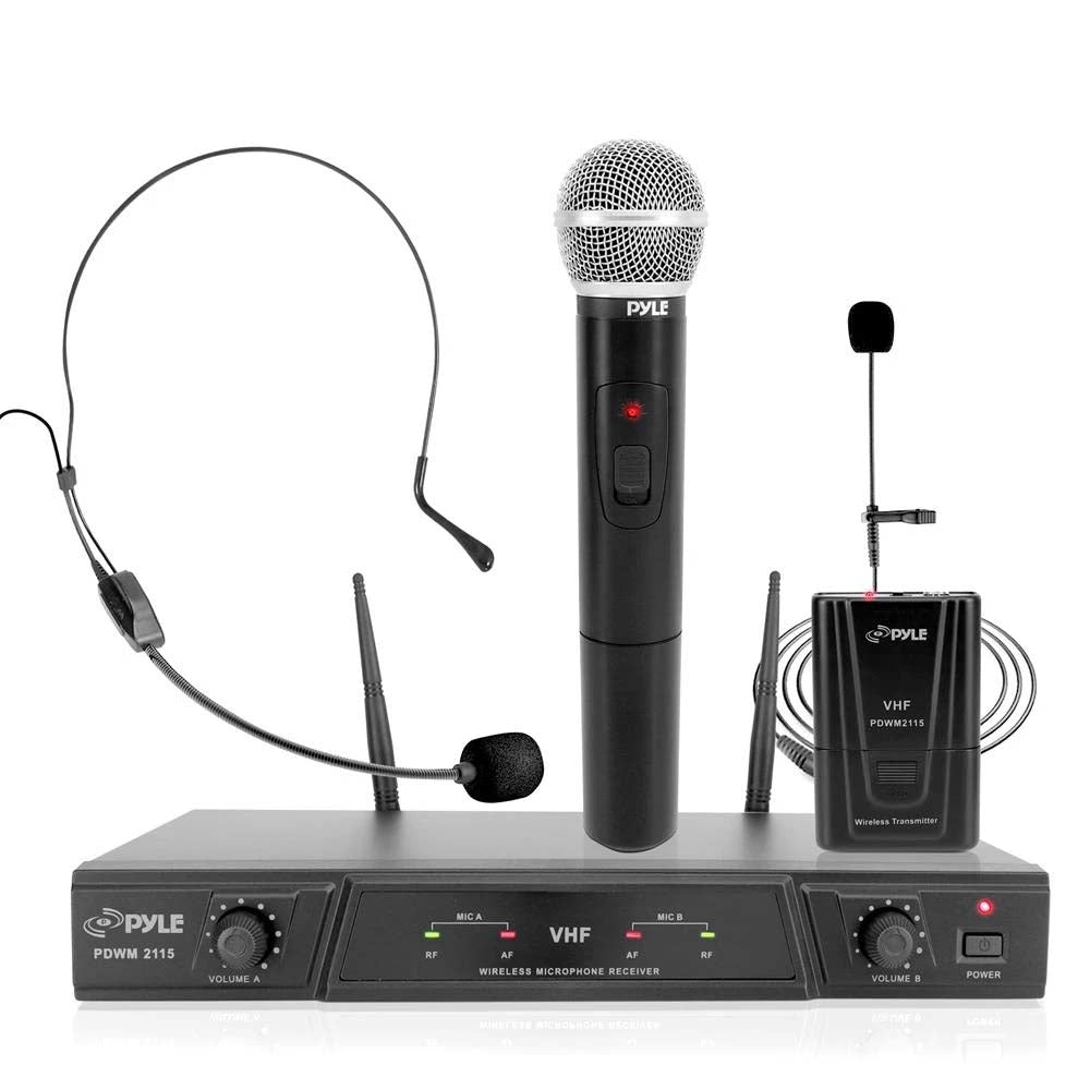 Pyle PDWM2115 VHF Wireless Microphone System with Volume Control Image 1