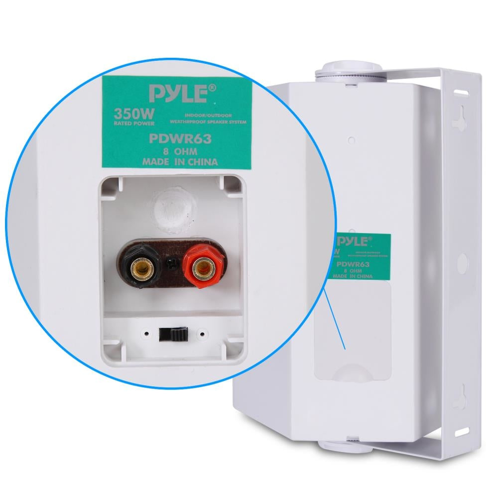 Pyle PDWR63 Speaker Box 6.5" Indoor/Outdoor Waterproof Pair