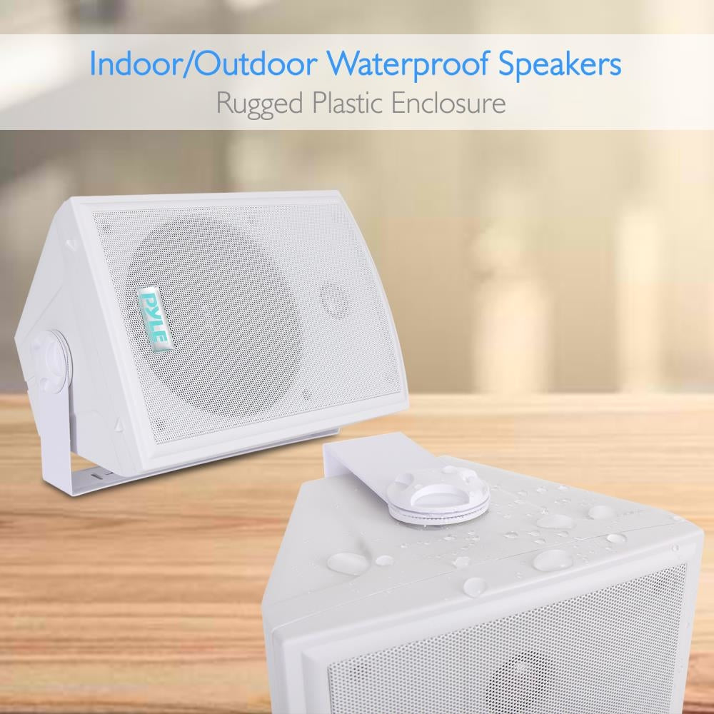 Pyle PDWR63 Speaker Box 6.5" Indoor/Outdoor Waterproof Pair