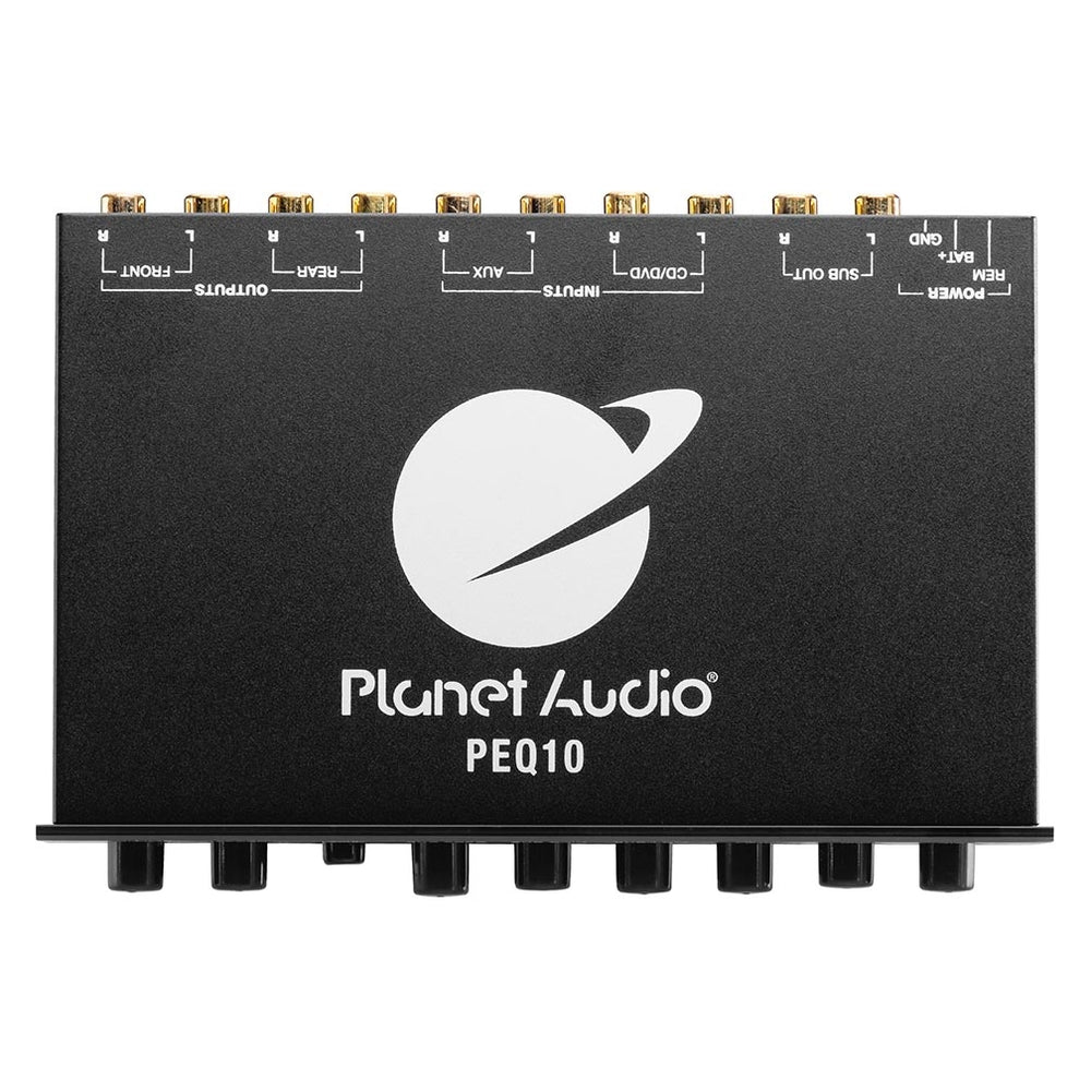 Planet Audio PEQ10 4 Band Equalizer with Aux Input and Master Volume Control (Half Din)