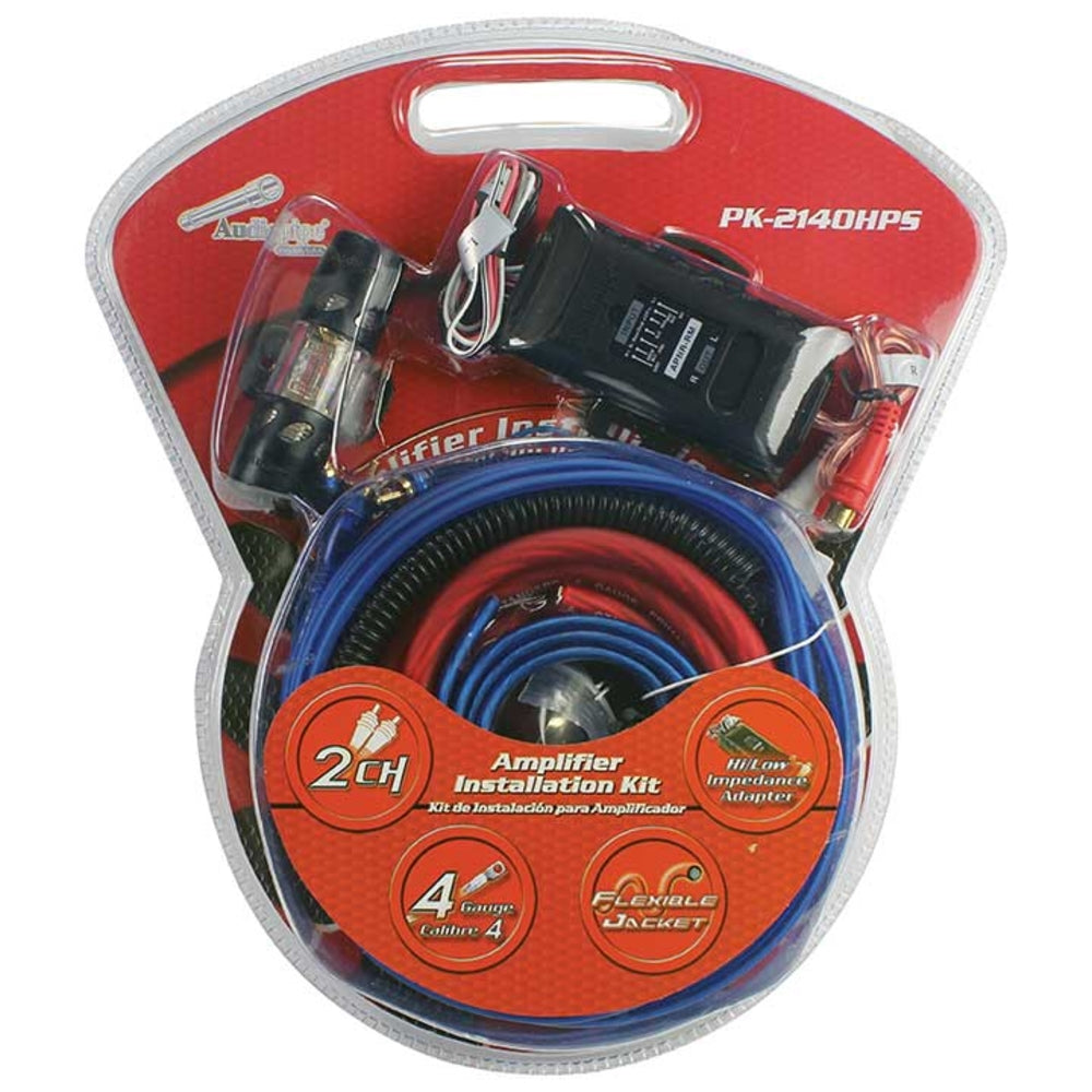 Audiopipe Pk-2140Hps Complete 4 Gauge Amp Kit Line Out Converter Image 1